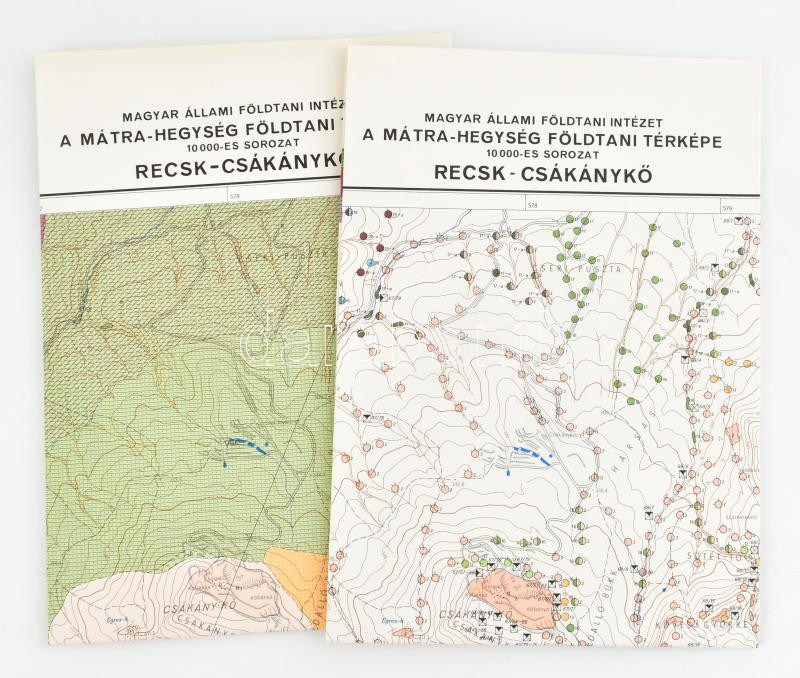 1974 Recsk-Csákánykő földtani és észlelési térképe, 1:10 000, 2 db