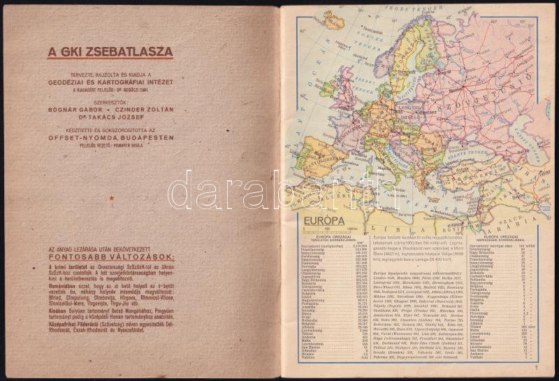 Zsebatlasz. Kiadja: Geodéziai és Kartográfiai Intézet, 32p - Image 2