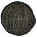 Római Birodalom / Siscia / Constans 348-350. AE2 Cu (3,94g) T:VF Roman Empire / Siscia / Constans 348-350. AE2 Cu 'CONSTA-NS PF AVG / FEL TEMP-REPAR-ATIO - BSIS symbol' (3,94g) C:VF - Image 2