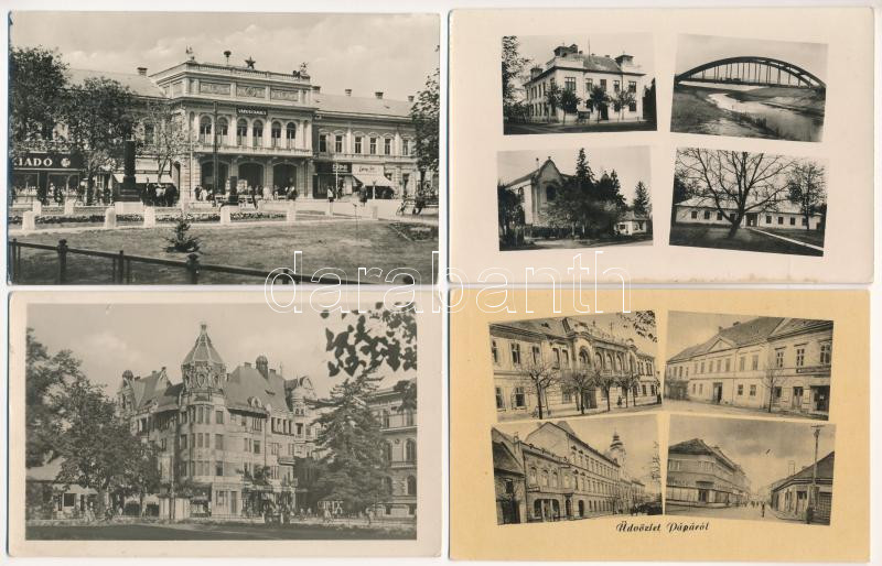 Kb. 44 db MODERN magyar fekete-fehér retro város képeslap / Cca. 44 modern black and white Hungarian town-view postcards
