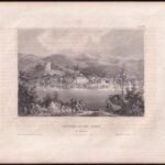 cca 1850 Kiskőszeg látképe, Battina an der Donau, acélmetszet, Hildburghausen, Kunstanstalt des Bibliographisches Instituts, jelzés nélkül, 10x14,5 cm