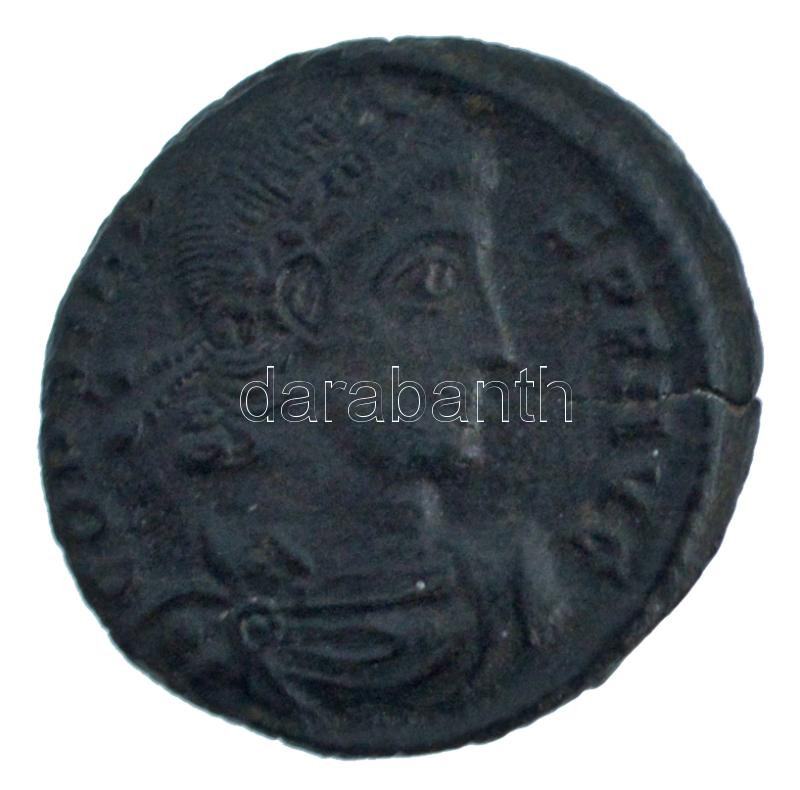 Római Birodalom / Siscia / Constans 346-348. AE3 Cu (1,60g) T:AU,XF Roman Empire / Siscia / Constans 346-348. AE3 Cu 'CONSTAN-S PF AVG / GLOR-IA EXERC-ITVS - delta-SIS dot-in-crescent' (1,60g) C:AU,XF