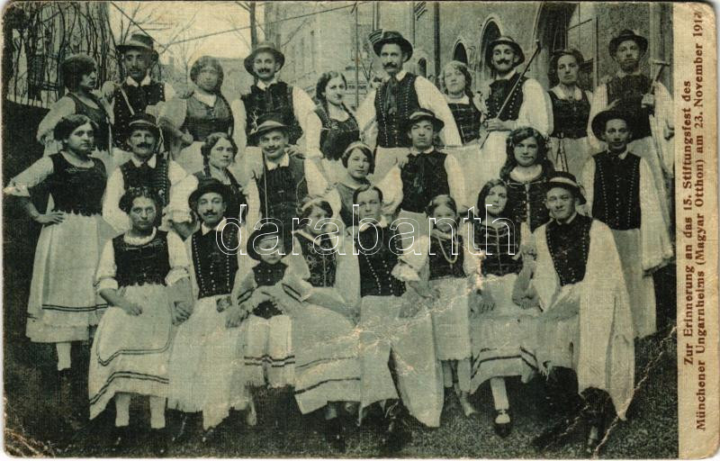 München, Munich; Zur Erinnerung an das 15. Stiftungsfest des Münchener Ungarnheims (Magyar Otthon) Hungarika / Hungarica (fa)