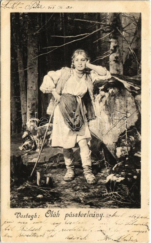 1903 Oláh pásztorleány / Romanian shepherd girl from Transylvania s: Vastagh (EK)