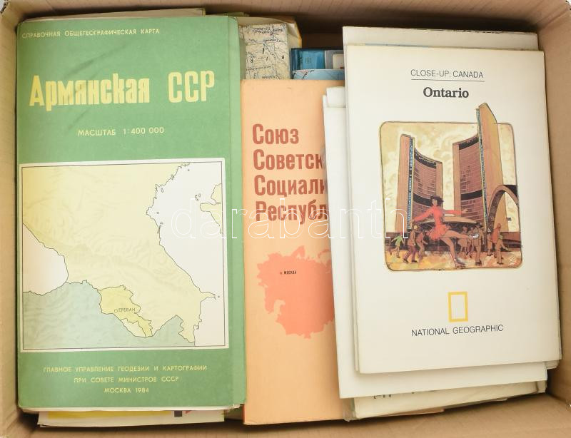 cca 1970-1990 Vegyes külföldi térképek, kb. 50 db