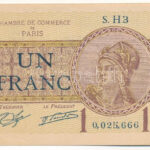 Franciaország / Párizsi Kereskedelmi Kamara 1920. 1Fr szükségpénz T:AU,XF France / Chambre de Commerce de Paris 1920. 1 Franc necessity note C:AU,XF