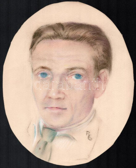 Ruttkay György (1898-1974): Önarckép. Pasztell, papír, jelzett, körbevágva, 30x24 cm