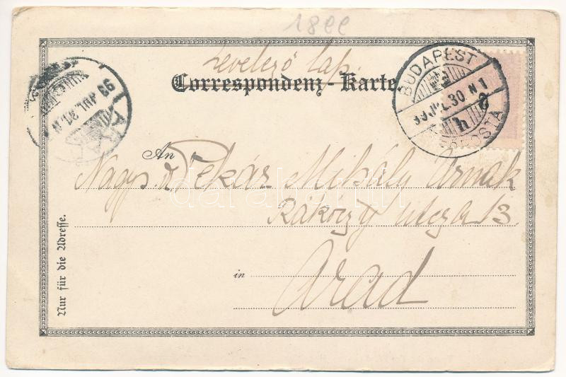 1899 (Vorläufer) Hölgy és udvarlója / Lady with his suitor. Fr. W. Juxenberg Künstlerpostkarte aus Vorarlberg litho (EK) - Image 2