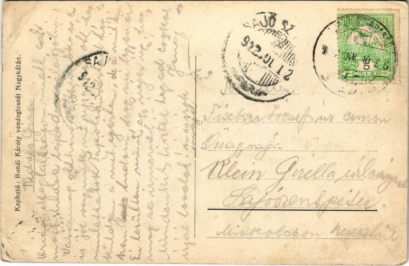 1912 Nagykáta, Községháza. Bundi Károly vendéglős kiadása (EK) - Image 2