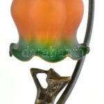Asztali lámpa Női aktot formázó bronzírozott fém, üveg. 44 cm - Image 2