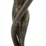 Asztali lámpa Női aktot formázó bronzírozott fém, üveg. 44 cm - Image 3