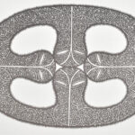 ifj. Feszt László (1957- ) saját grafikájával illusztrált névjegykártyája, 10x14,5 cm
