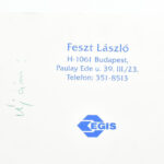 ifj. Feszt László (1957- ) saját grafikájával illusztrált névjegykártyája, 10x14,5 cm - Image 2