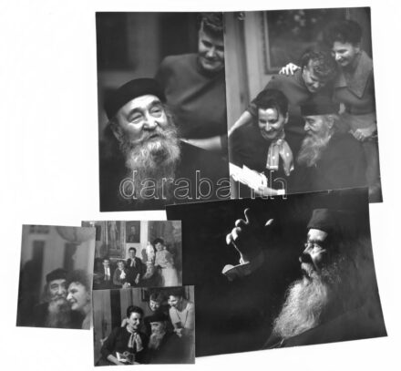 cca 1960-1970 Istók János (1873-1972) szobrászművész, 6 db fotó, a hátoldalon részben feliratozva, 24x18 cm és 12x8 cm körül