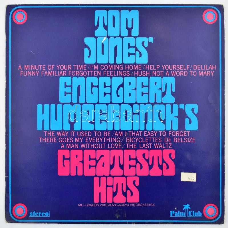 Tom Jones Geatest hits LP Palm Club Jó állapotban
