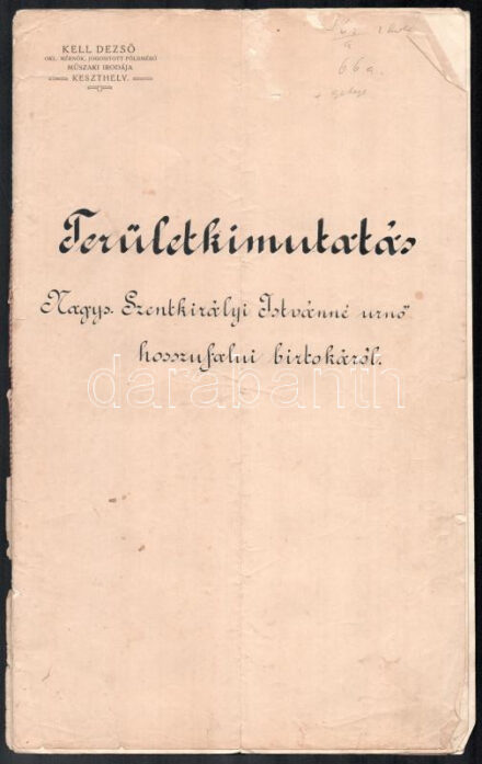 1920 Területkimutatás Nagys. Szentkirályi Istvánné hosszufalui birtokáról (Zala), 7 kézzel beírt lapon
