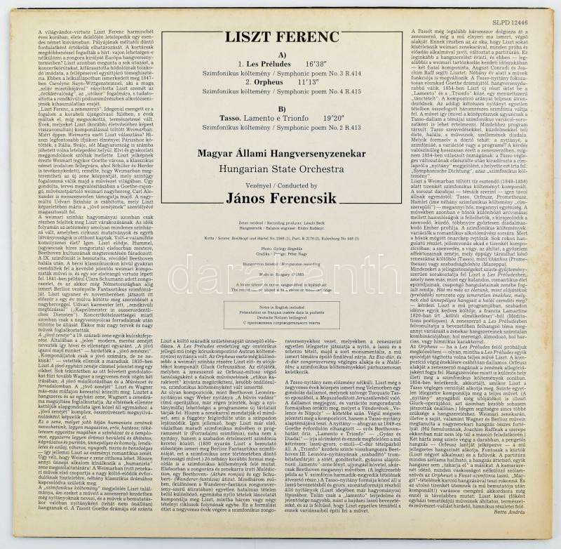 Liszt Ferenc Les Préludes Orpheus Ferencsik 1983 LP - Image 2