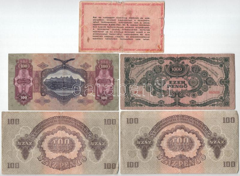 1930-1946. 5db-os pengő, adópengő, Vöröshadsereg Parancsnoksága pengő bankjegy tétel - Image 2