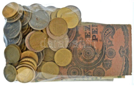 Vegyes 10db-os pengő és adópengő, valamint mintegy ~180g modern 1 és 2 forintos érme tétel T:vegyes