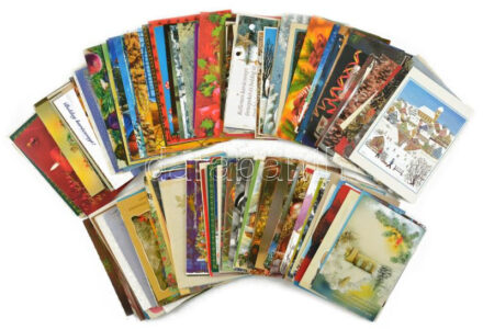 Kb. 200 db MODERN karácsonyi üdvözlő motívum képeslap / Cca. 200 modern Christmas greeting motive postcards