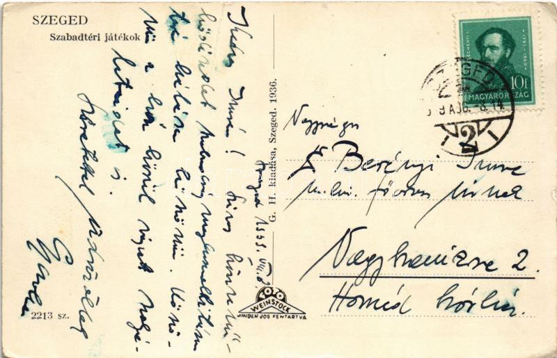 1939 Szeged, Szabadtéri játékok (EK) - Image 2