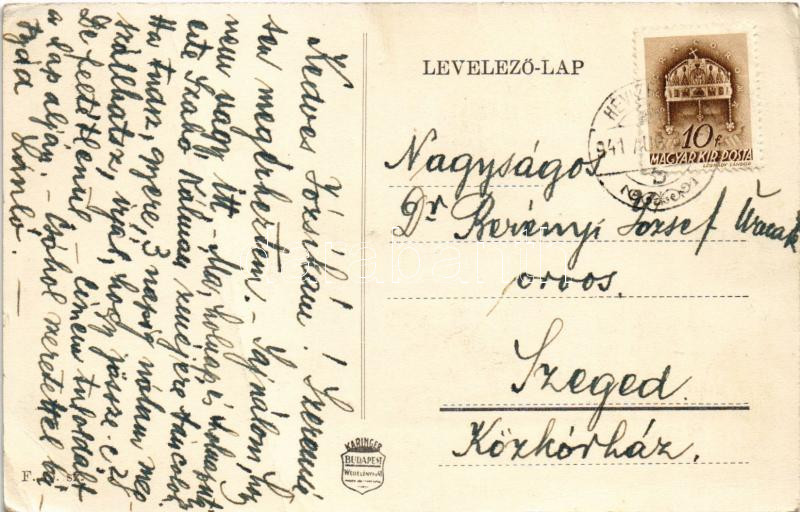 1941 Hévíz, gyógyfürdő, m. kir. postás üdülő (fa) - Image 2