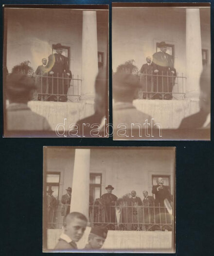 cca 1922 Vass János népjóléti miniszter, pap Dunapentelén 3 db fotó 9x13 cm