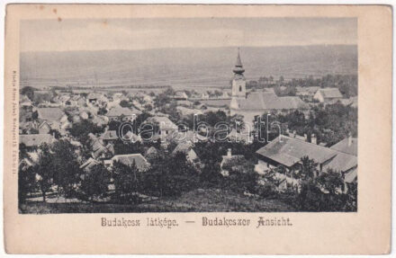 Budakesz, templom, házak, látkép Stern Jakab kiadása (EK)