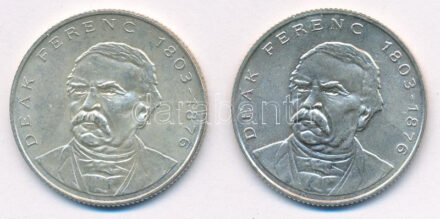 1994. 200Ft Ag 'Deák' (2x) T:AU,XF patina Adamo F13.1