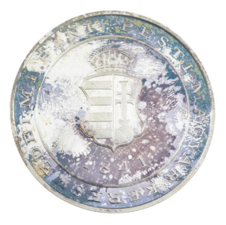 Bognár György (1944-) 1991. 'Kereskedelmi Bank Rt.' Ag emlékérem dísztokban (31,34g/0.999/42,5mm) T:PP patina