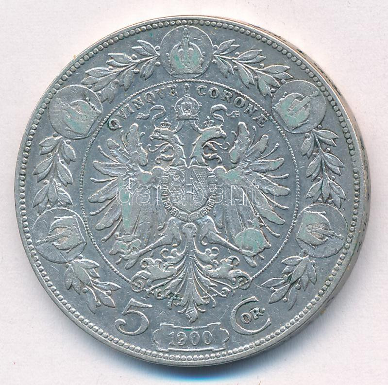 Ausztria 1900. 5K Ag 'Ferenc József' T:F karc Austria 1900. 5 Corona Ag 'Franz Joseph' C:F scratch Krause KM#2807 - Image 2