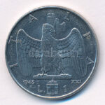 Olaszország 1943. 1L rozsdamentes acél 'III. Viktor Emánuel' T:AU apró karc Italy 1943. 1 Lira stainless steel 'Vittorio Emanuele III' C:AU tiny scratch Krause KM#77b - Image 2