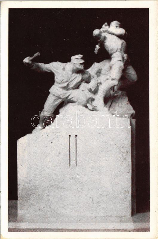 Budapest, Az 1-es honvédek és népfölkelők Rákóczi téren felállítandó hősi emlékműve (Márton Ferenc és Siklódy Lőrinc pályaműve) Kiadja a m. kir. Károly király volt 1. honvédgyalogezred özvegy- és árvaalapja / Hungarian