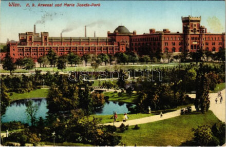 1911 Wien, Vienna, Bécs; K.k. Arsenal und Maria Josefa-Park / Austro-Hungarian K.u.K. military