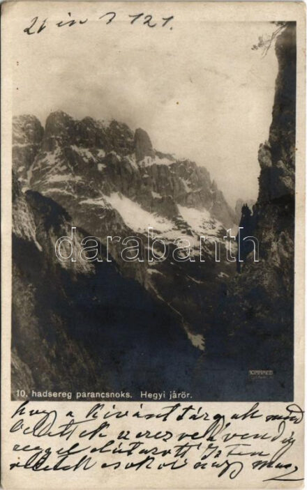 1917 10. hadsereg paranancsnokság. Hegyi járőr. Hadifénykép Kiállítás / WWI Austro-Hungarian K.u.K. military, mountain patrol (EK)