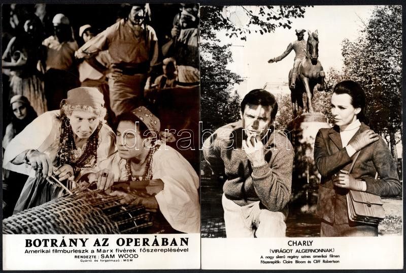 Hibás filmfotók tétele, cca 1988 előtt készült külföldi filmek egy-egy jelenete, 33 db vintage produkciós filmfotó, ezüst zselatinos fotópapíron, valamennyi képnek hibája van (elszíneződés, szakadás, kisebb hiány, hajtásnyom,