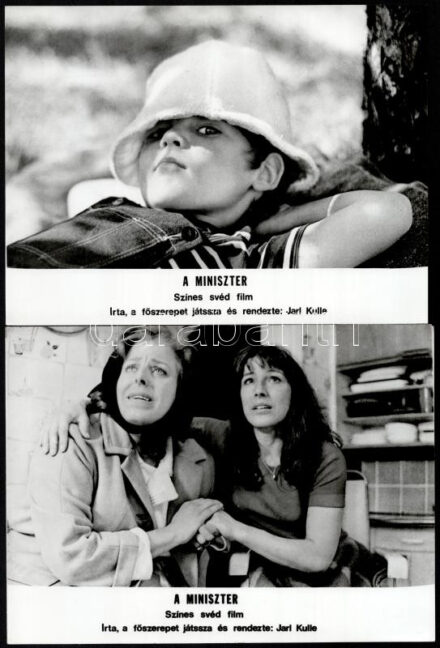 cca 1989 előtt készült ,,A miniszter' című svéd film jelenetei és szereplői, 15 db vintage produkciós filmfotó, ezüst zselatinos fotópapíron, 18x24 cm