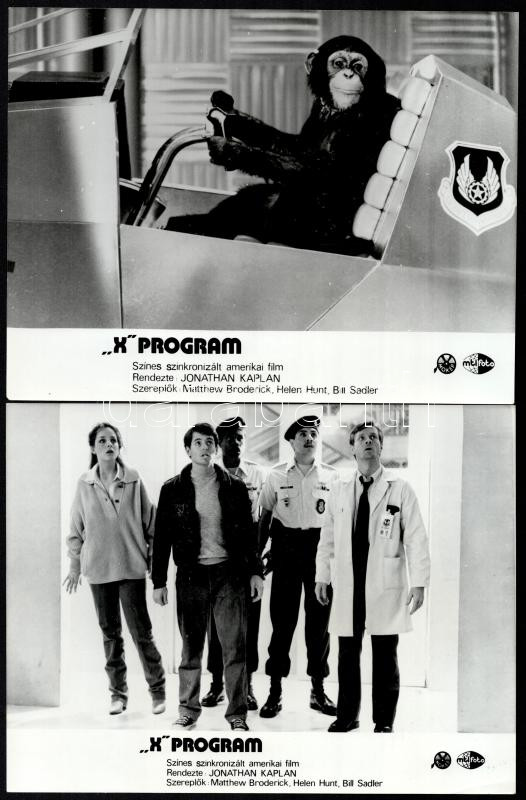 cca 1987 ,,X program' című amerikai film jelenetei és szereplői, 10 db vintage produkciós filmfotó, ezüst zselatinos fotópapíron, a használatból eredő (esetleges) kisebb hibákkal, 18x24 cm