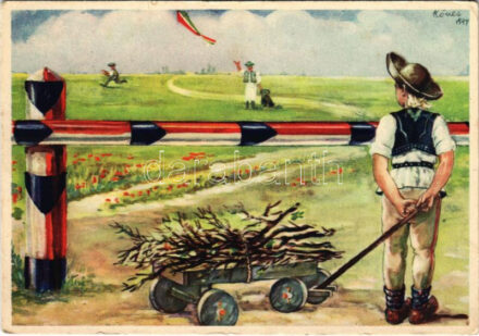 Hívja, csalogatja a szép magyar róna, mint a gyermeket az édesanya csókja! Kiadja a Magyar Nemzeti Szövetség, Magyar Földrajzi Intézet rt. / Hungarian irredenta propaganda, Trianon s: Köves (EK)