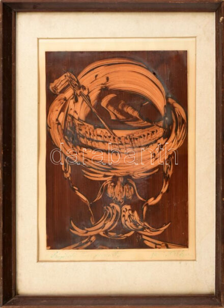 Nánási Tóth Lajos (1923-1988): Szunyókáló öreg paraszt. Olaj, papír. Üvegezett fakeretben, 29,5×21 cm
