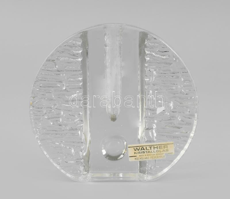 Walther kristály orchidea váza. Jelzett, hibátlan 12 cm