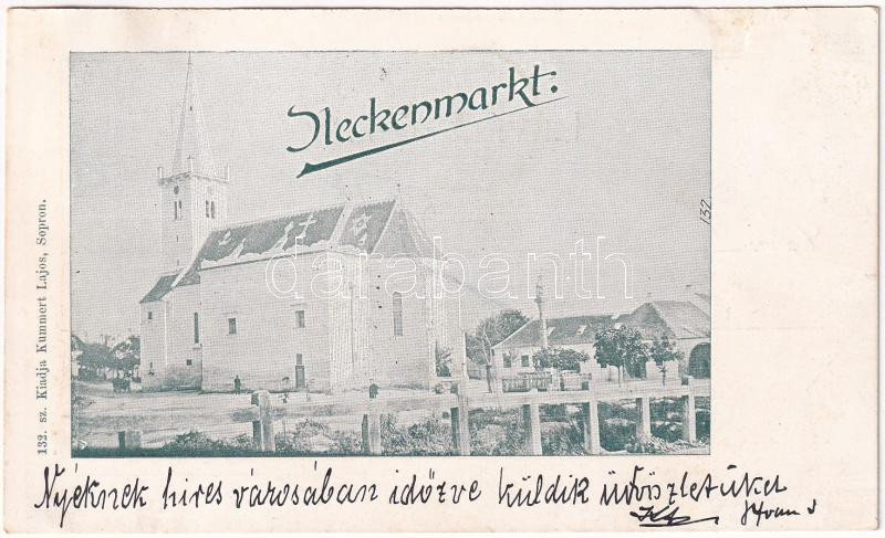 1899 (Vorläufer) Sopronnyék, Nyék, Neckenmarkt; Pfarrkirche / templom. Kummert Lajos 132. / church (EB)