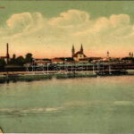 1908 Komárom, Komárnó; Magyar folyam és tengerhajózási részvénytárssaság telepe a Dunaparton / Danube riverside, Hungarian River and Sea Navigation site (fl)