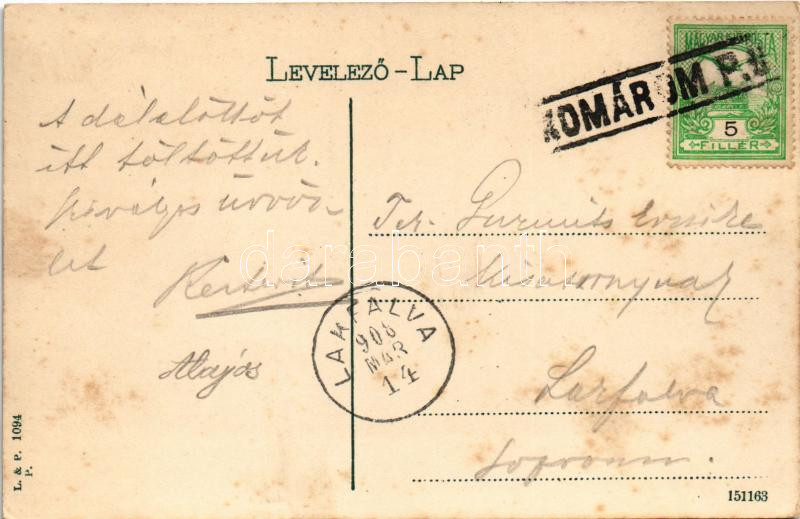 1908 Komárom, Komárnó; Magyar folyam és tengerhajózási részvénytárssaság telepe a Dunaparton / Danube riverside, Hungarian River and Sea Navigation site (fl) - Image 2