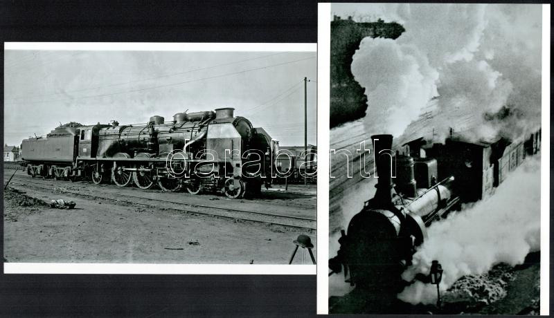 Vasúttörténeti adalékok, tisztavatás Hatvanban (cca 1948) és két gőzmozdony, 5 db modern nagyítás, 17,7x23,7 cm és 10x15 cm között - Image 2
