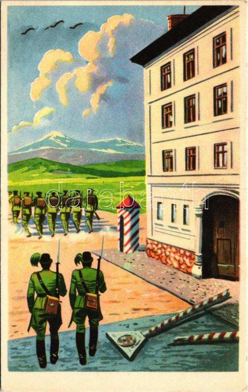 Magyar biztonság. Ketten jöttek egy század helyébe. Kiadja az Ereklyés Országzászló Nagybizottsága / Hungarian irredenta propaganda, Treaty of Trianon (EK)