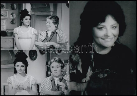 Béres Ilona színésznő az Aranyember c. filmben (Gobbi Hildával) és egy későbbi portré a Nemzet Színészéről, 3 db modern nagyítás, 21x15 cm és 10x15 cm