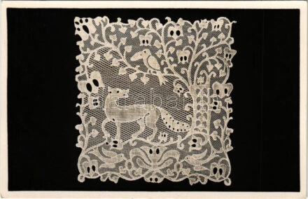 Kiskunhalas, Halasi csipke (17x17cm) No. IX. magyar folklór / Hungarian folklore, lace made in Halas