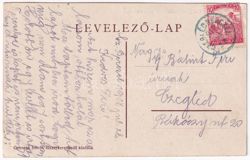 1918 Ceglédbercel, vasútállomás, 221. sz. őrház. Gyeness István kiadása - Image 2