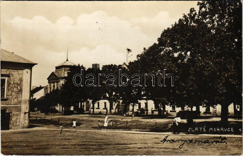 1929 Aranyosmarót, Zlaté Moravce; utca, autó / street, automobile. photo (EK)